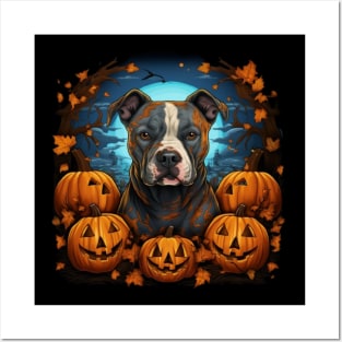 Halloween American Staffordshire terrier Posters and Art